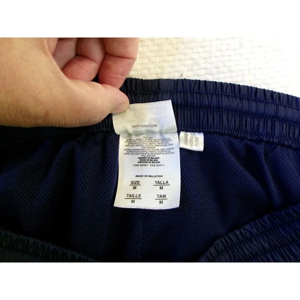 Adidas Vintage Navy Blue 3-Stripe Wind Track Pants Mens Medium‎ AUZ001 01/02